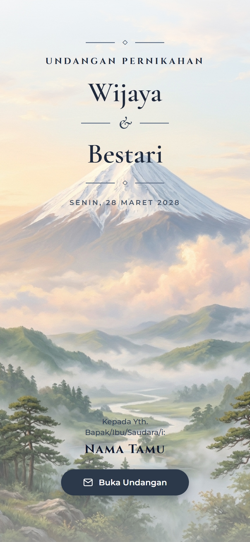 Undangan Pernikahan Wijaya & Bestari - Scenic Mountain