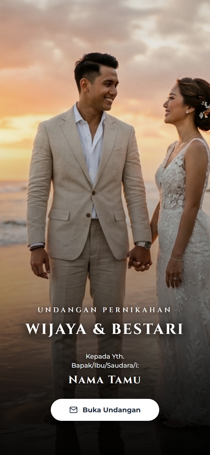 Undangan Pernikahan Wijaya & Bestari - Ocean Sunset